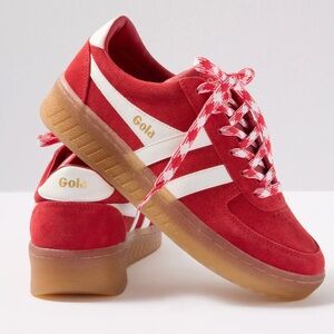 Gola Grandslam Suede Red and White Sneakers